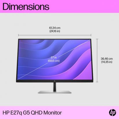 HP E27q G5 68,6 cm (27”) Quad HD (2560x1440) 350 nits IPS monitorius 