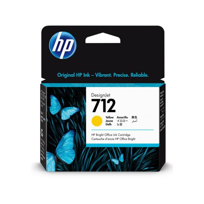 HP 712 29-ml originali geltono (Yellow) DesignJet Ink rašalo kasetė 