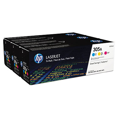 HP 305A 3-pack Cyan/Magenta/Yellow LaserJet tonerio kasetės 